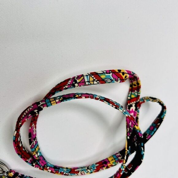 Vera Bradley Lanyard Key Ring ID Badge Clip Holder Blue Pink Yellow Black EUC B1 - Picture 2 of 6